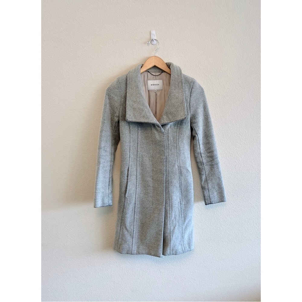 Babaton Gray Button Front Wool Midi Length Connor… - image 2